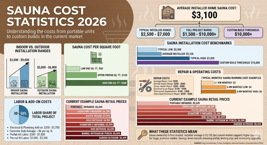 sauna cost statistics