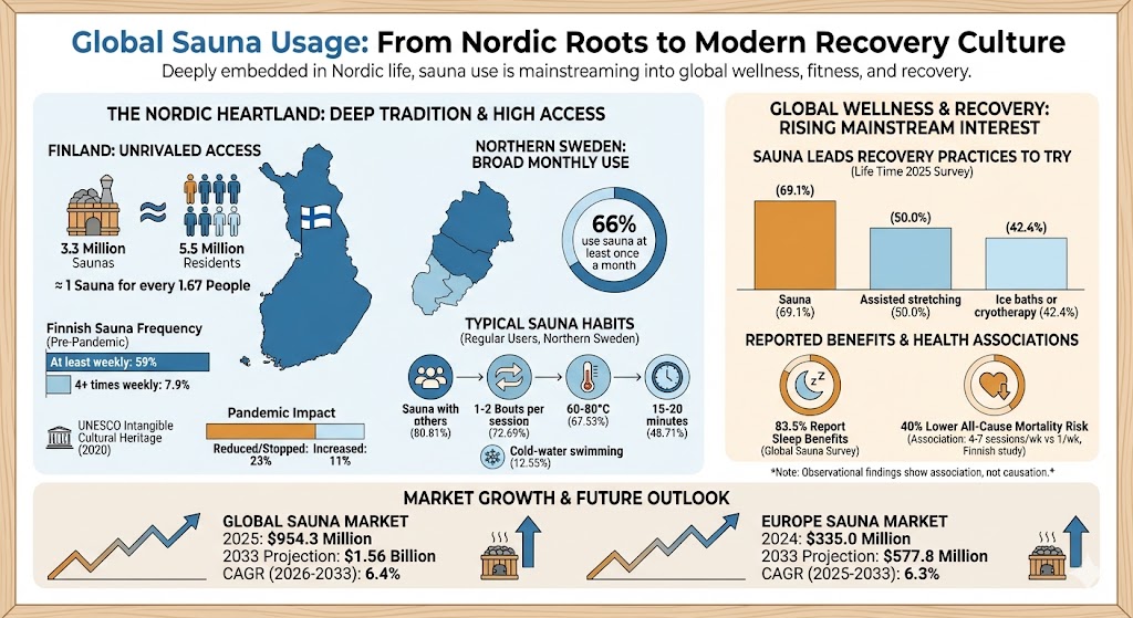 sauna usage statistics
