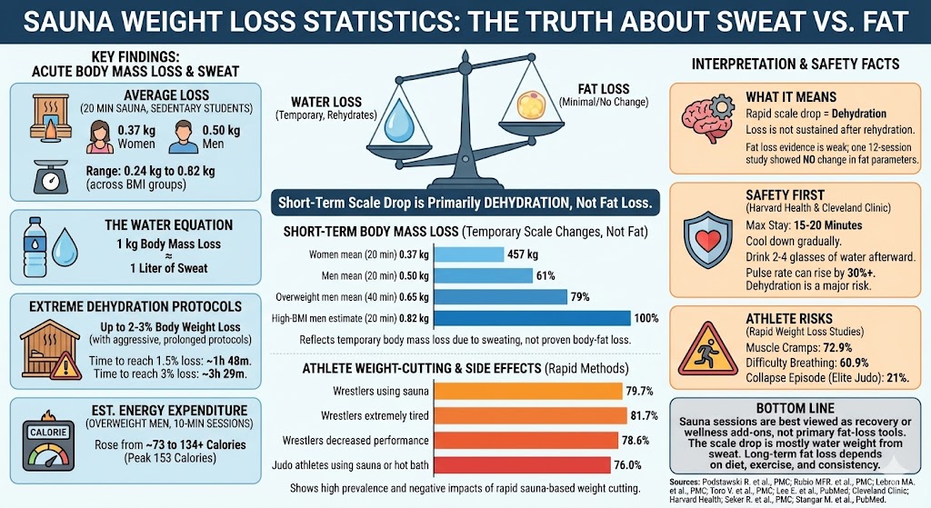 sauna weight loss statistics